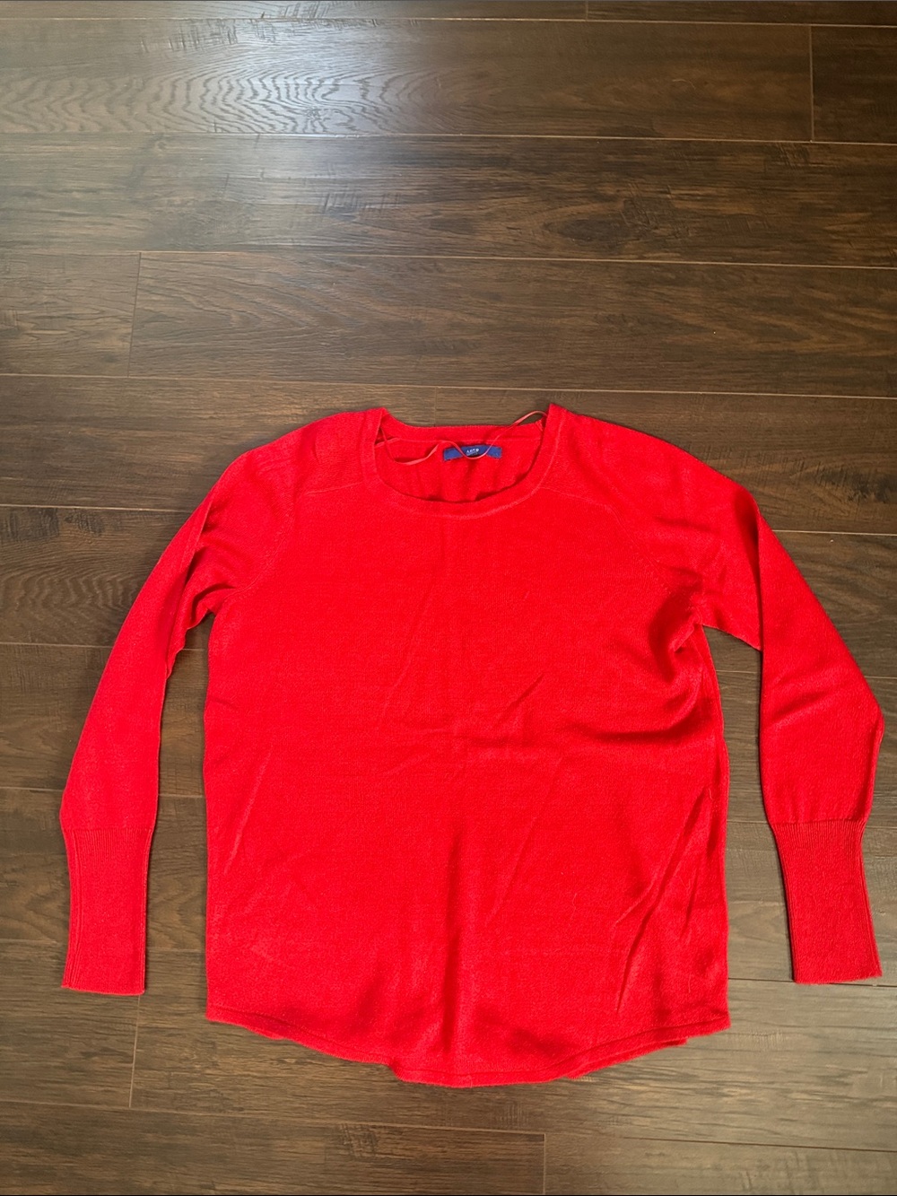Women's Classic Crewneck Sweater in Bright Red with sparkles